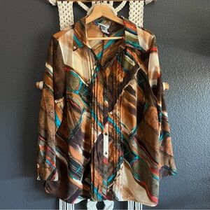 Vintage Catherine’s Button down Blouse Western Boho Size 14/16